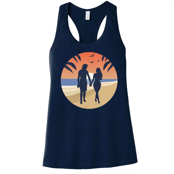 Beach Couple Women's Racerback Tank