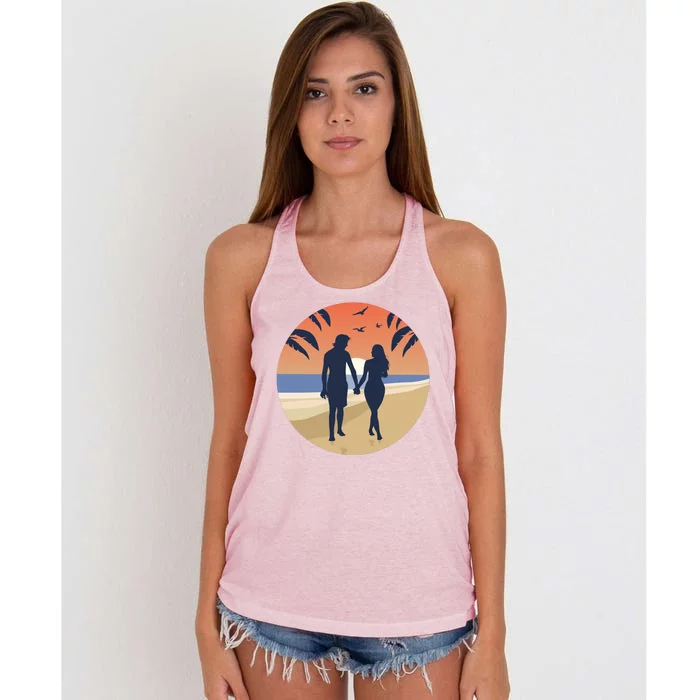 Beach Couple Women's Knotted Racerback Tank