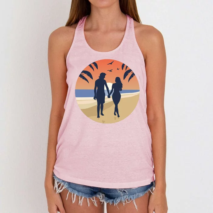 Beach Couple Women's Knotted Racerback Tank