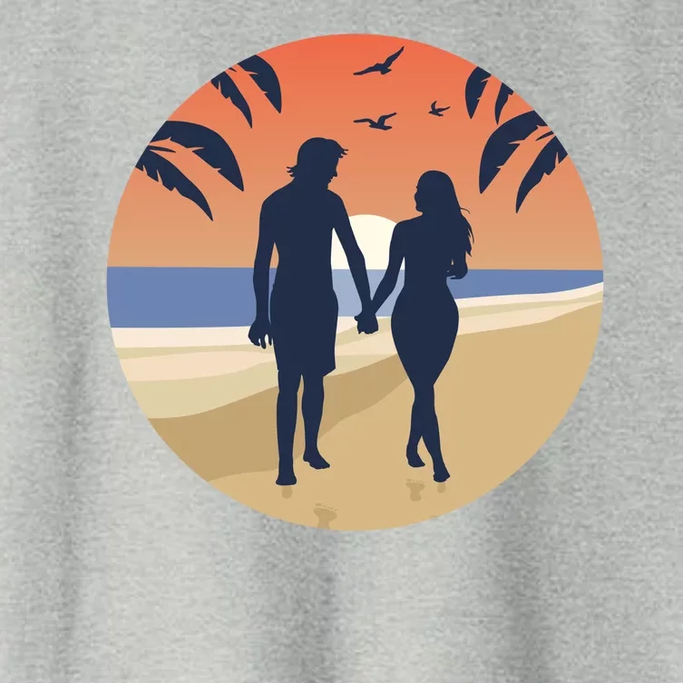 Beach Couple Women's Crop Top Tee