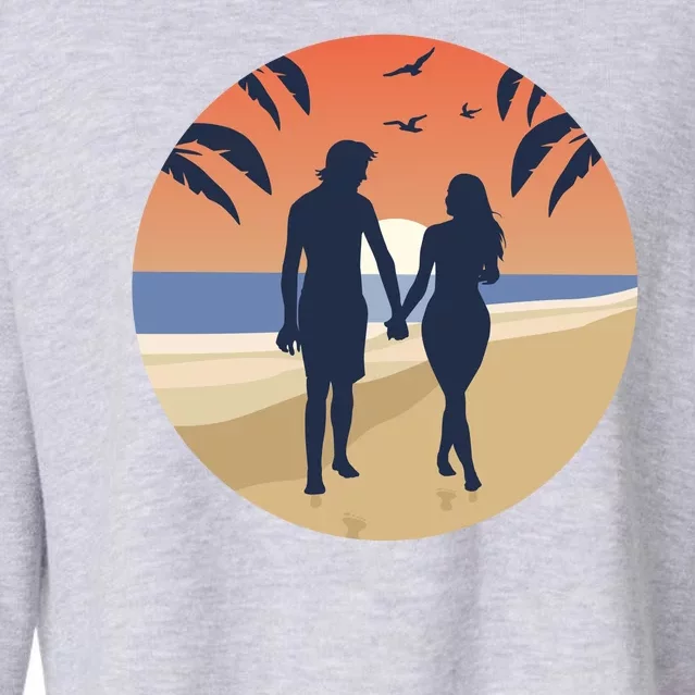 Beach Couple Cropped Pullover Crew