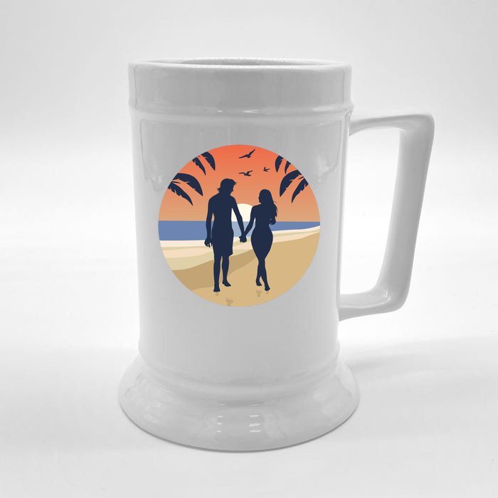 Beach Couple Front & Back Beer Stein