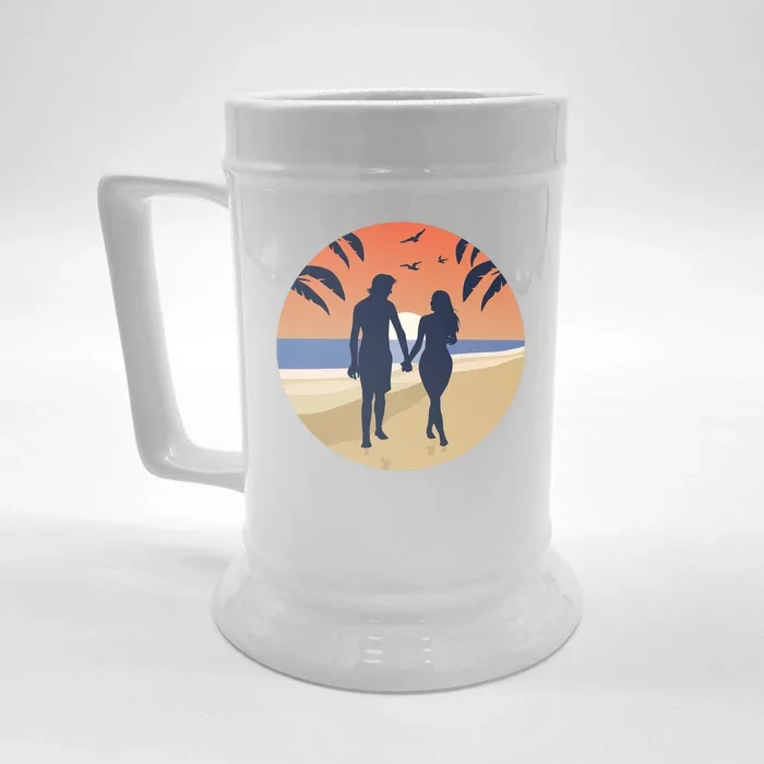 Beach Couple Front & Back Beer Stein