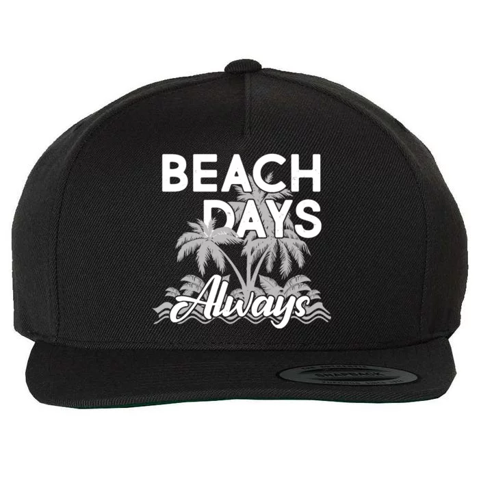 Beach Days Always Wool Snapback Cap