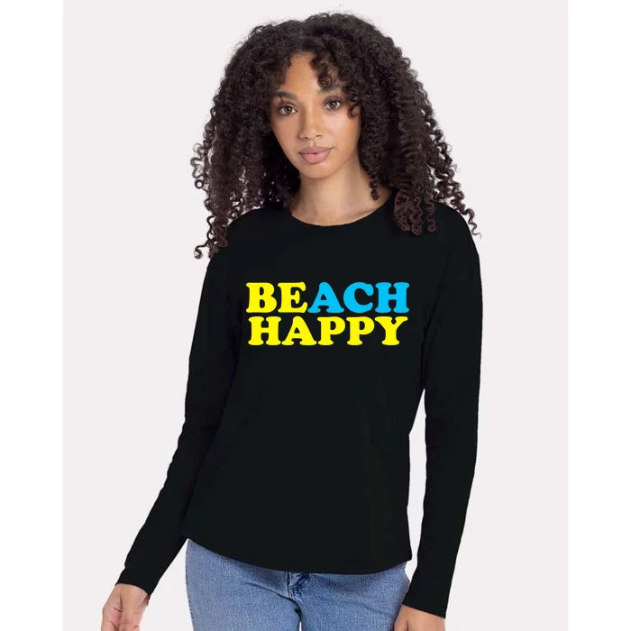 Beach Happy Womens Cotton Relaxed Long Sleeve T-Shirt