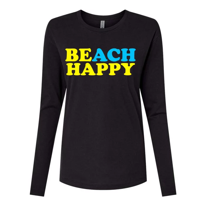 Beach Happy Womens Cotton Relaxed Long Sleeve T-Shirt