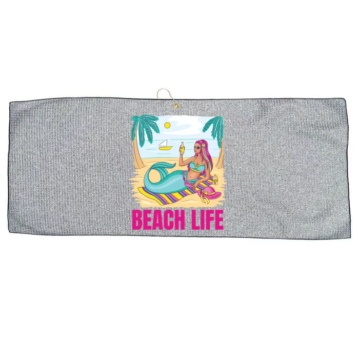 Beach Life Mermaid Large Microfiber Waffle Golf Towel