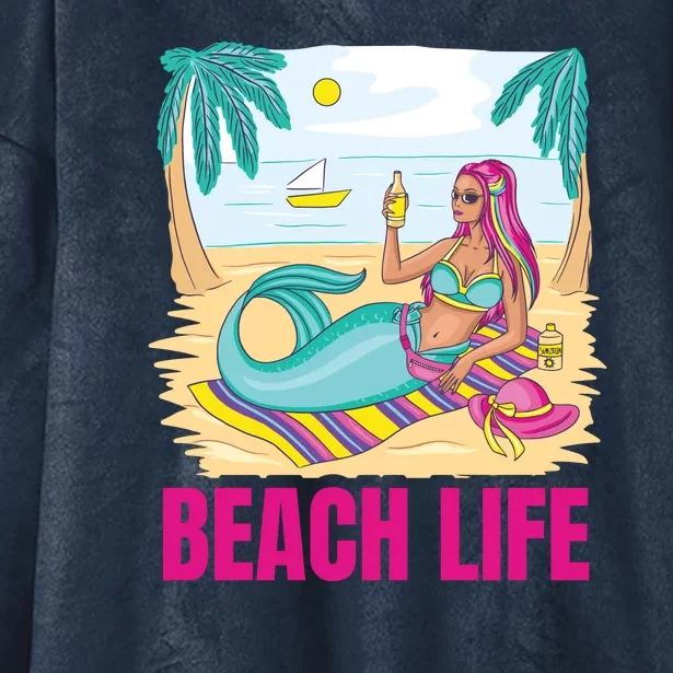 Beach Life Mermaid Hooded Wearable Blanket