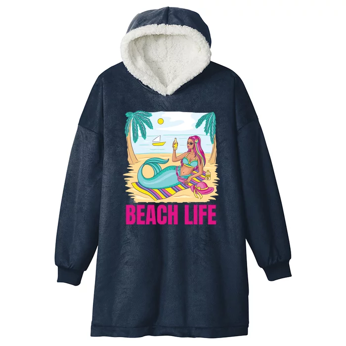 Beach Life Mermaid Hooded Wearable Blanket