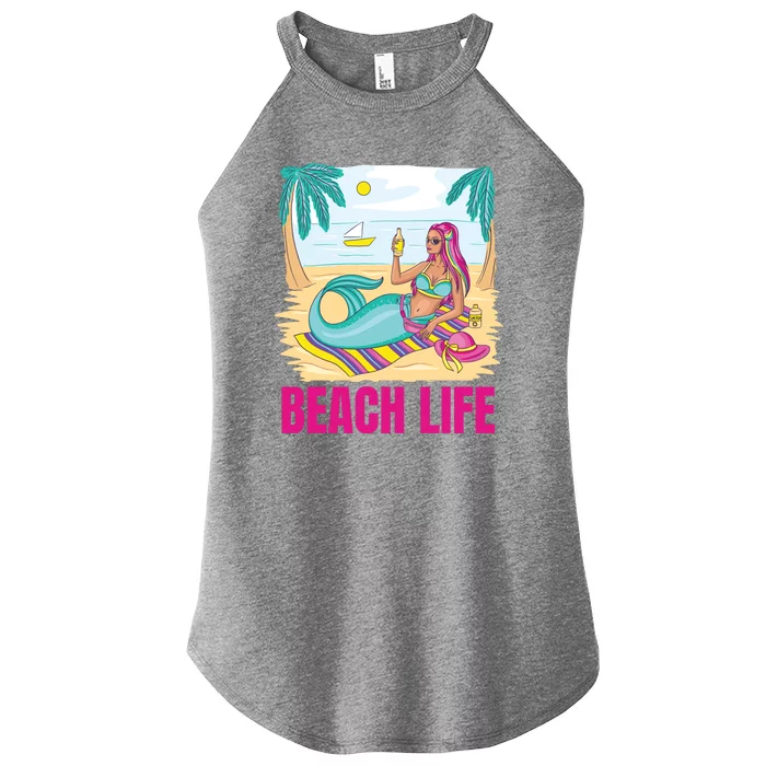 Beach Life Mermaid Women’s Perfect Tri Rocker Tank