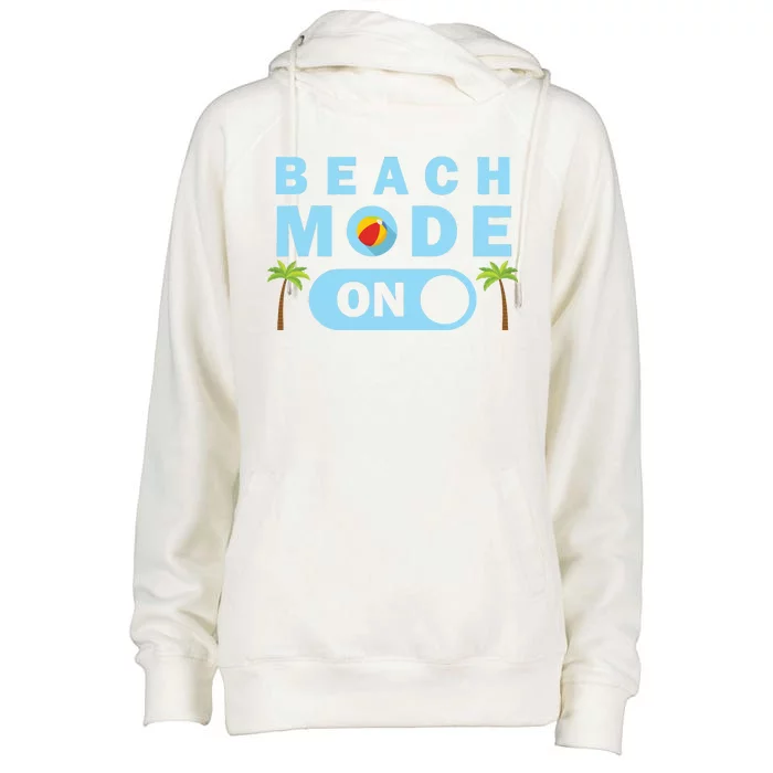 Beach Mode On Womens Funnel Neck Pullover Hood