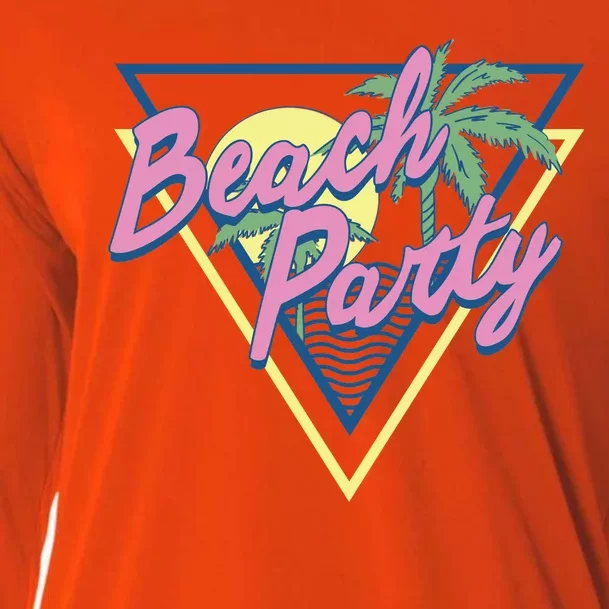 Beach Party Retro Wave Style Cooling Performance Long Sleeve Crew