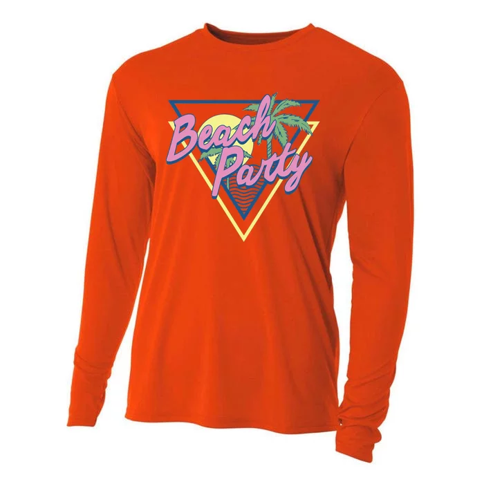 Beach Party Retro Wave Style Cooling Performance Long Sleeve Crew