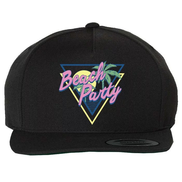 Beach Party Retro Wave Style Wool Snapback Cap