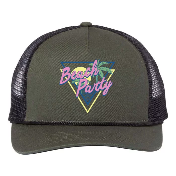 Beach Party Retro Wave Style Retro Rope Trucker Hat Cap