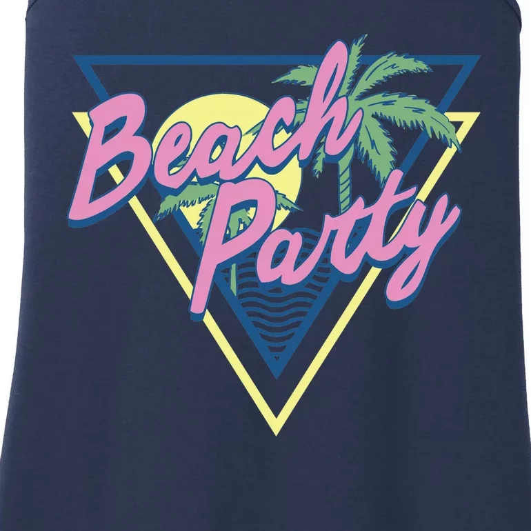 Beach Party Retro Wave Style Ladies Essential Tank