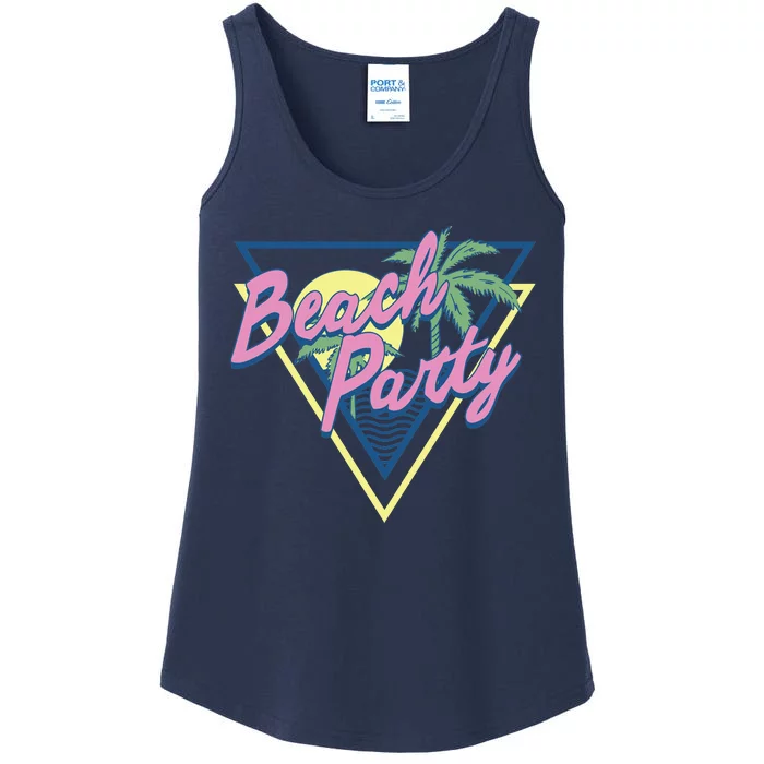 Beach Party Retro Wave Style Ladies Essential Tank