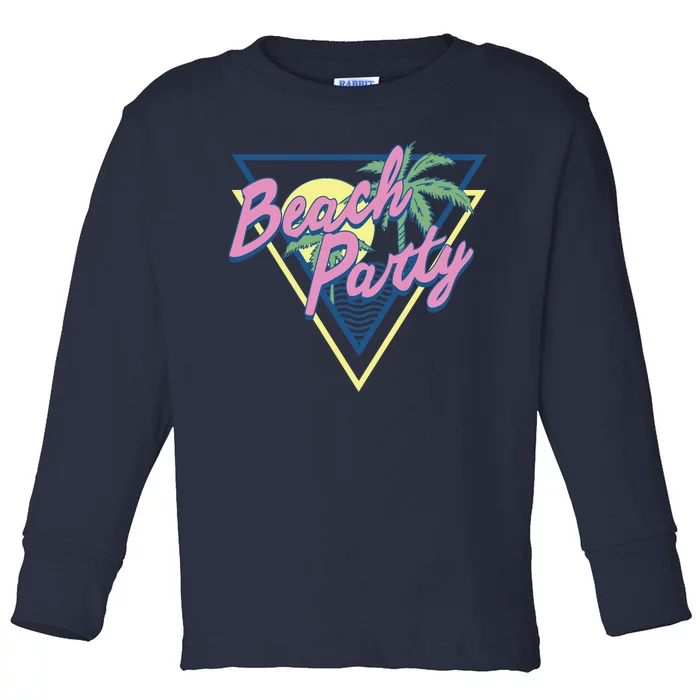 Beach Party Retro Wave Style Toddler Long Sleeve Shirt