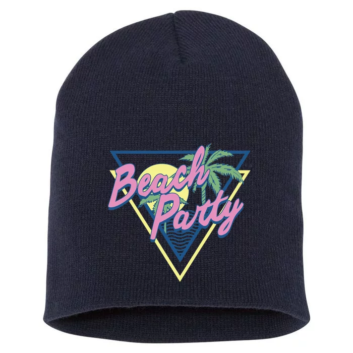 Beach Party Retro Wave Style Short Acrylic Beanie