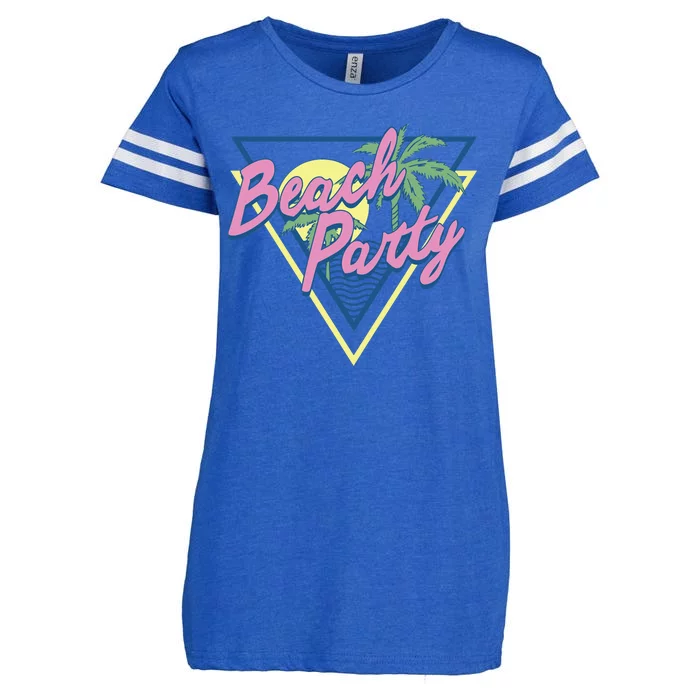 Beach Party Retro Wave Style Enza Ladies Jersey Football T-Shirt