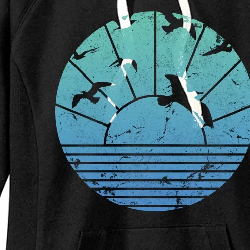 Beach Sunset Seagulls Women's Fleece Hoodie