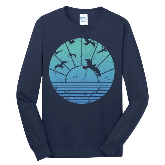 Beach Sunset Seagulls Tall Long Sleeve T-Shirt