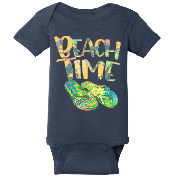 Beach Time Flip Flops Summer Fun Baby Bodysuit