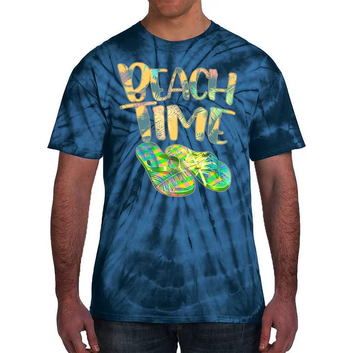 Beach Time Flip Flops Summer Fun Tie-Dye T-Shirt