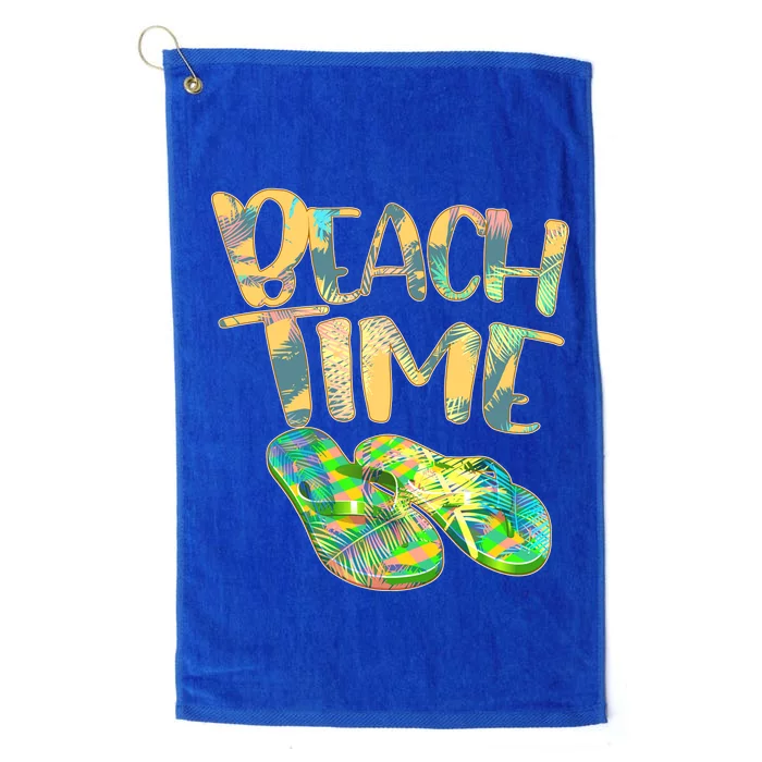 Beach Time Flip Flops Summer Fun Platinum Collection Golf Towel