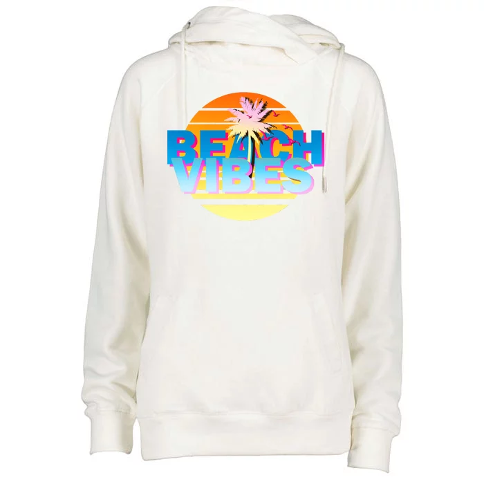 Beach Vibes Womens Funnel Neck Pullover Hood