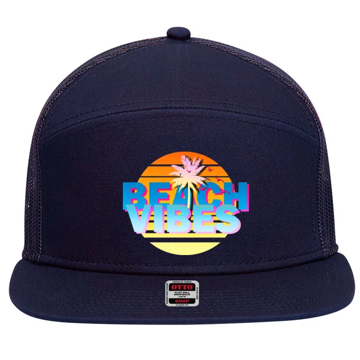 Beach Vibes 7 Panel Mesh Trucker Snapback Hat