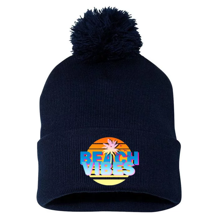 Beach Vibes Pom Pom 12in Knit Beanie