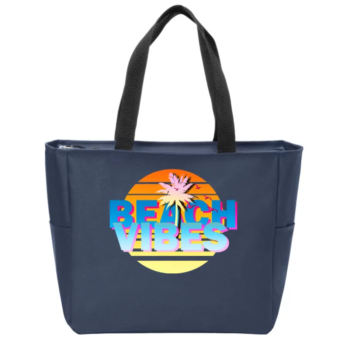 Beach Vibes Zip Tote Bag