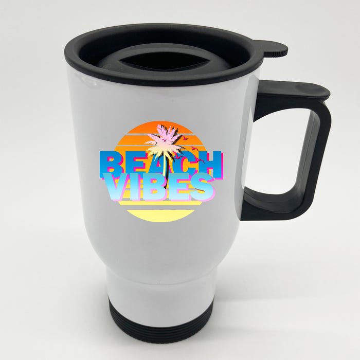 Beach Vibes Front & Back Stainless Steel Travel Mug