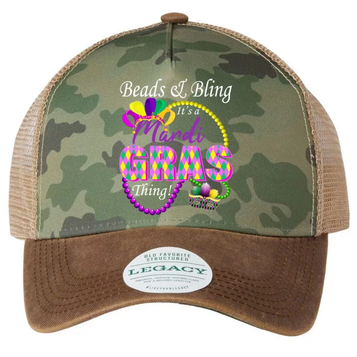 Beads and Bling it's a Mardi Gras Thing Legacy Tie Dye Trucker Hat