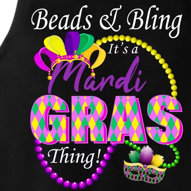 Beads and Bling it's a Mardi Gras Thing Ladies Tri-Blend Wicking Tank