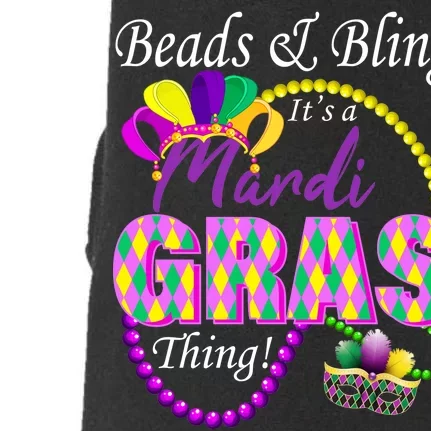 Beads and Bling it's a Mardi Gras Thing Doggie 3-End Fleece Hoodie