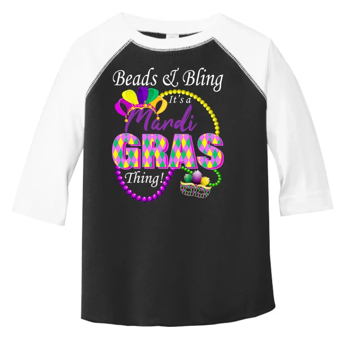 Beads and Bling it's a Mardi Gras Thing Toddler Fine Jersey T-Shirt