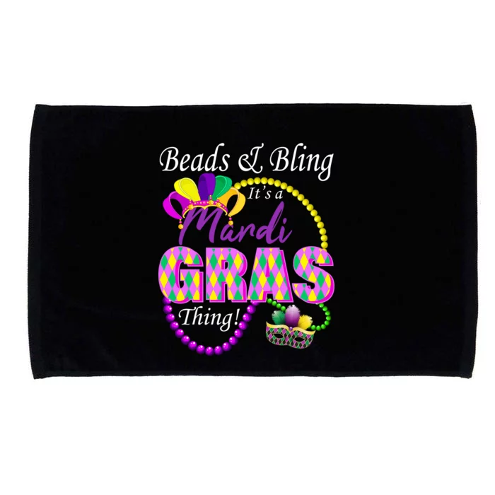 Beads and Bling it's a Mardi Gras Thing Microfiber Hand Towel