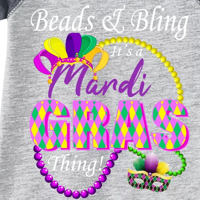 Beads and Bling it's a Mardi Gras Thing Infant Baby Jersey Bodysuit