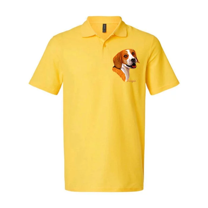 Beagle Dog Signature Portrait Softstyle Adult Sport Polo