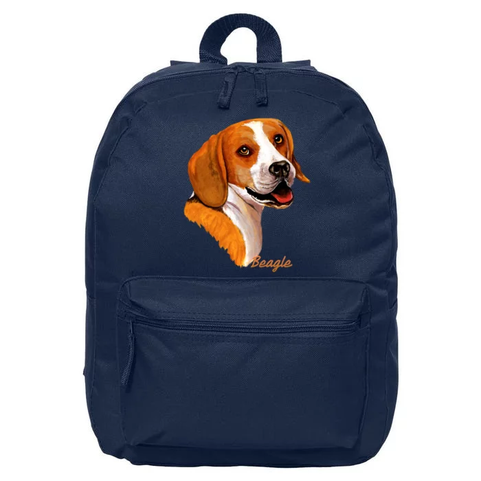 Beagle Dog Signature Portrait 16 in Basic Backpack