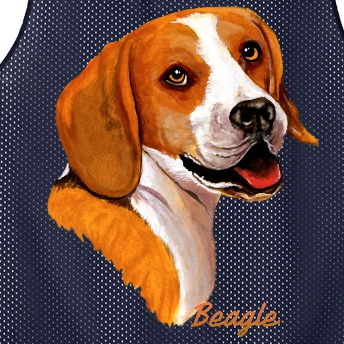 Beagle Dog Signature Portrait Mesh Reversible Basketball Jersey Tank