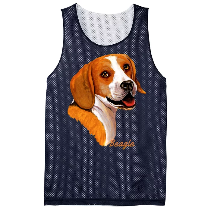 Beagle Dog Signature Portrait Mesh Reversible Basketball Jersey Tank