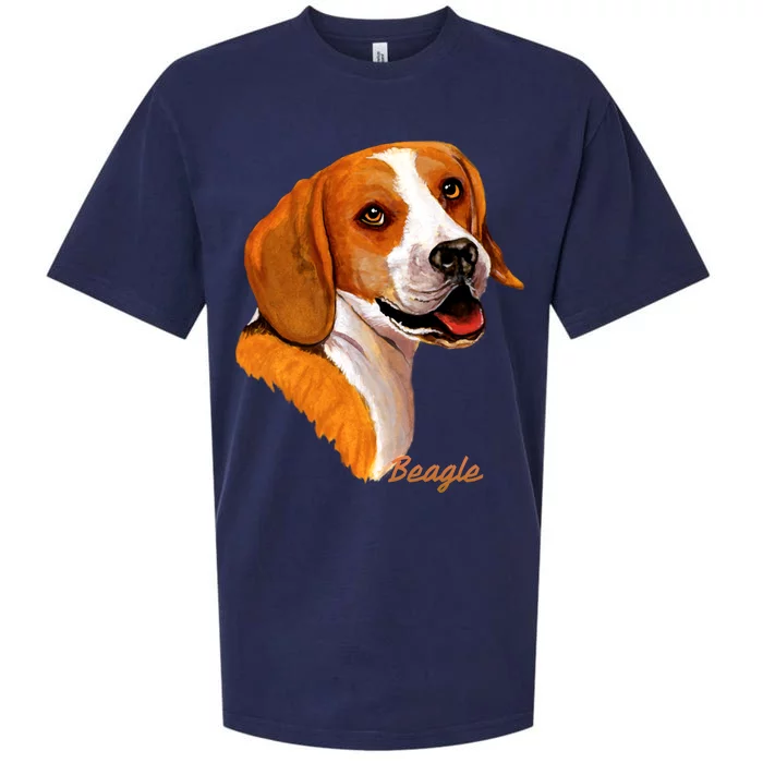 Beagle Dog Signature Portrait Sueded Cloud Jersey T-Shirt