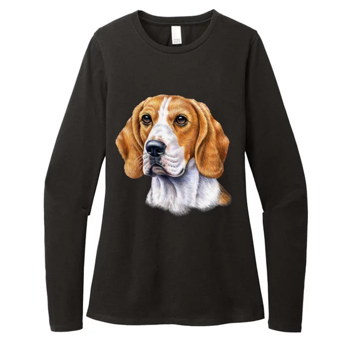 Beagle Face Womens CVC Long Sleeve Shirt