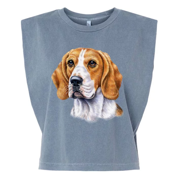 Beagle Face Garment-Dyed Women's Muscle Tee