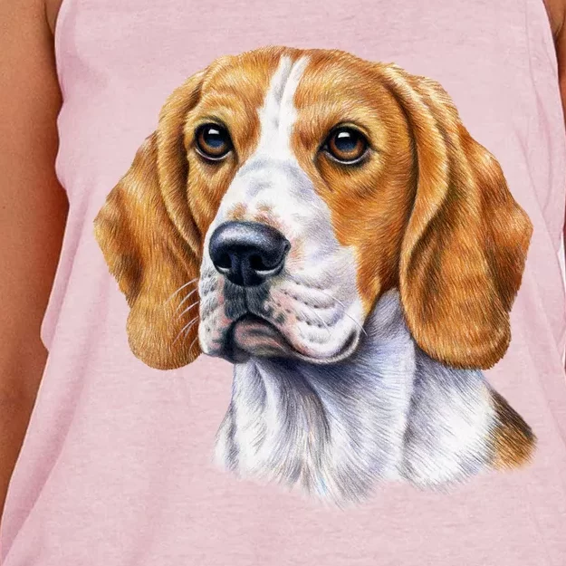 Beagle Face Women's Knotted Racerback Tank