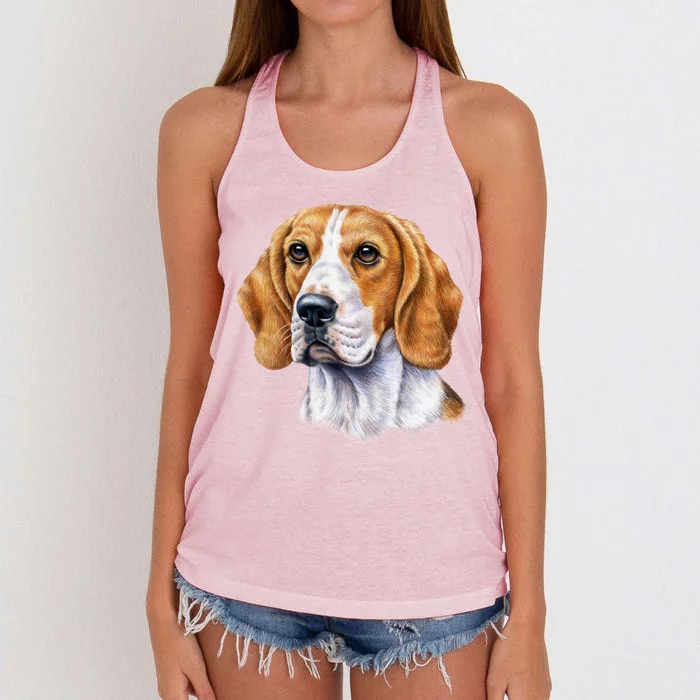 Beagle Face Women's Knotted Racerback Tank