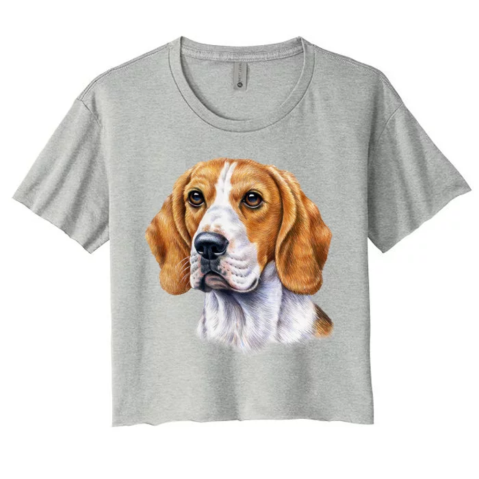 Beagle Face Women's Crop Top Tee